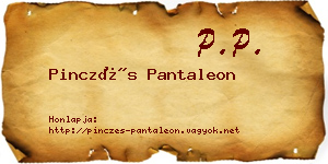 Pinczés Pantaleon névjegykártya